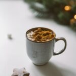 Hot cocoa with marshmallows and Christmas cookies
